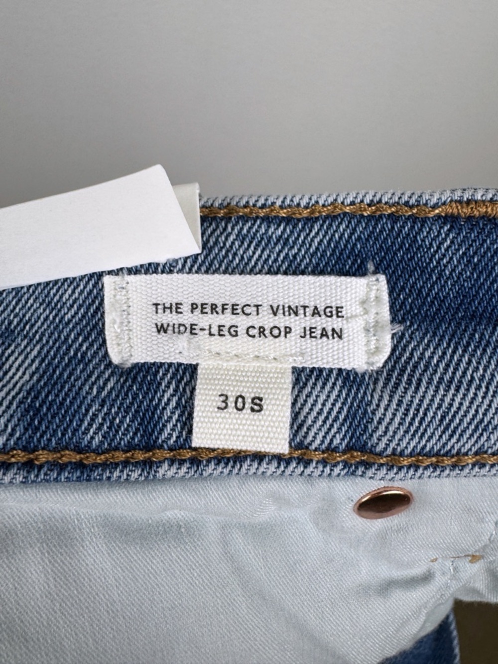 Madewell Short Perfect Vintage Wide Leg Crop Jeans Size 30S NWT - Picture 9 of 10